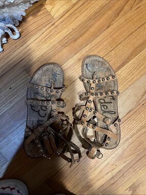 Sam Edelman Tan Studded Gladiator Sandals